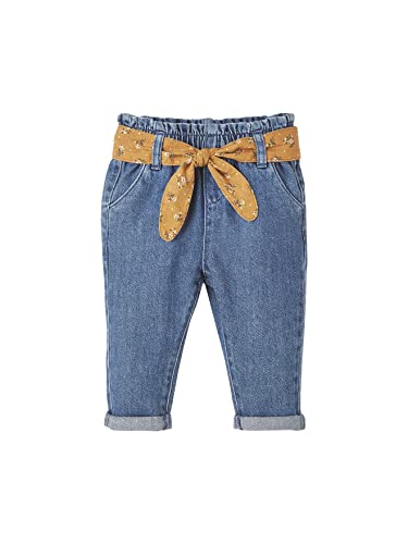 Vertbaudet Mädchen Baby Jeans mit Stoffgürtel Blue Stone 92/98 von Vertbaudet