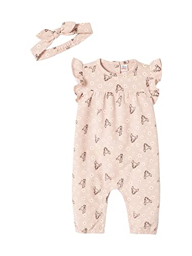 Vertbaudet Mädchen Baby-Set Disney Bambi: Overall & Haarband Altrosa 74 von Vertbaudet