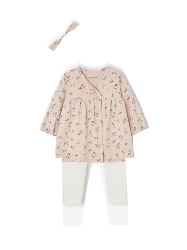 Vertbaudet Mädchen Baby Set aus Haarband, Kleid & Leggings pudrig rosa 62 von Vertbaudet