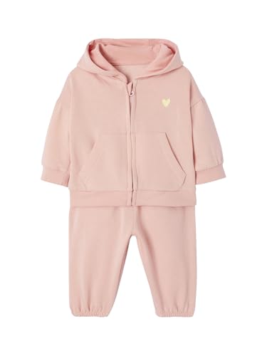 Vertbaudet Mädchen Baby-Set: Kapuzensweatjacke & Sweathose mit Recycling-Polyester hellrosa 86 von Vertbaudet