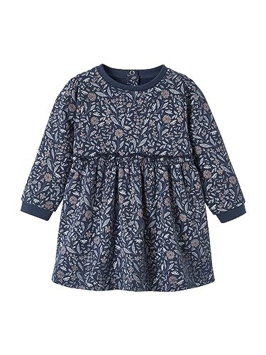 Vertbaudet Mädchen Baby Sweatkleid Nachtblau 74 von Vertbaudet