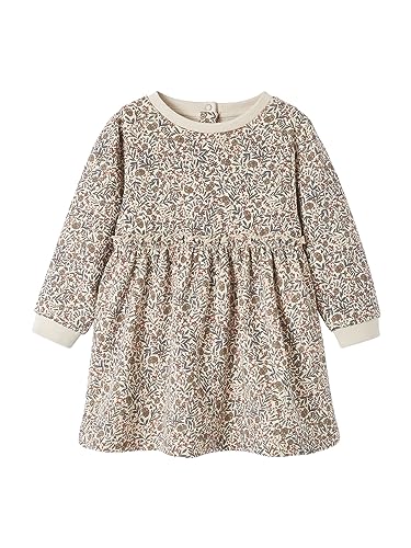 Vertbaudet Mädchen Baby Sweatkleid beige golden 86 von Vertbaudet