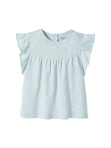 Vertbaudet Mädchen Baby T-Shirt, Blumen Oeko-Tex türkis 74 von Vertbaudet