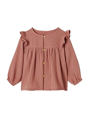 Vertbaudet Mädchen Baby Volant-Bluse Altrosa 68 von Vertbaudet