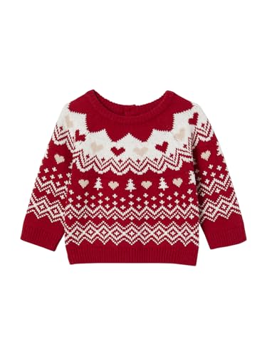 Vertbaudet Mädchen Baby Weihnachtspullover aus Jacquardstrick rot 71 von Vertbaudet