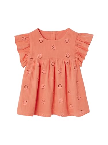 Vertbaudet Mädchen Bluse aus besticktem Musselin Koralle 116 von Vertbaudet