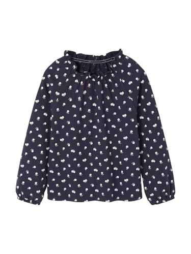 Vertbaudet Mädchen Blusenshirt mit Rüschenkragen Marine 140 von Vertbaudet