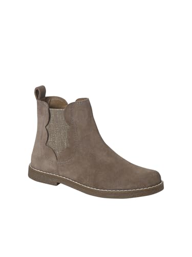 Vertbaudet Mädchen Boots mit Reißverschluss, Glanzeffekt taupe 34 von Vertbaudet