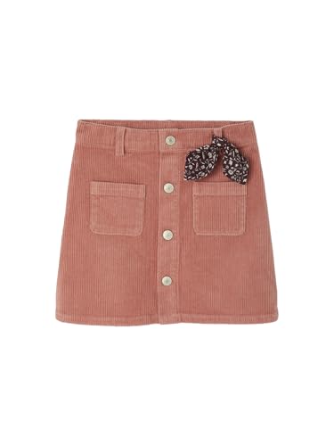 Vertbaudet Mädchen Cordrock mit Zierschleife und Knöpfen Altrosa 128 von Vertbaudet