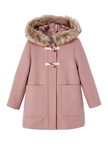 Vertbaudet Mädchen Dufflecoat mit Kapuze & Knebelknöpfen blush 98/104 von Vertbaudet