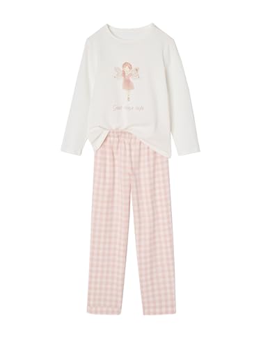Vertbaudet Mädchen Flanell-Schlafanzug Ballerina rosa 98/104 von Vertbaudet