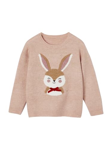 Vertbaudet Mädchen Geschenk-Set: Weihnachtspullover & 2 Haargummis pudrig rosa 146/152 von Vertbaudet
