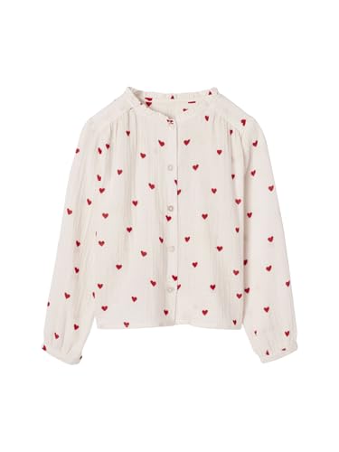 Vertbaudet Mädchen Hemdbluse aus Musselin wollweiß 128 von Vertbaudet