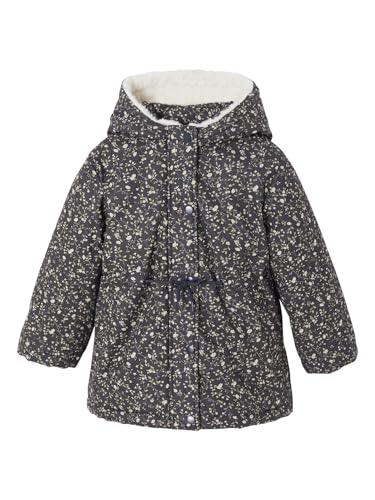 Vertbaudet Mädchen Jacke mit Kapuze und Webpelz-Futter, Recycling-Wattierung marine 110 von Vertbaudet
