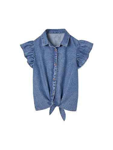 Vertbaudet Mädchen Jeansbluse zum Binden Mittelblau 98/104 von Vertbaudet