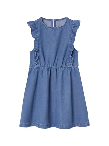 Vertbaudet Mädchen Jeanskleid mit Volants Blue Stone 128 von Vertbaudet
