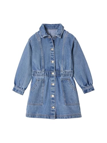 Vertbaudet Mädchen Jeanskleid mit großen Vordertaschen Mittelblau 128 von Vertbaudet