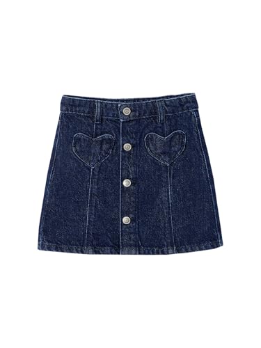 Vertbaudet Mädchen Jeansrock mit Knöpfen dunkelblau 134 von Vertbaudet