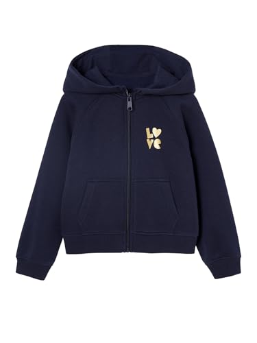 Vertbaudet Mädchen Kapuzensweatjacke für Sport und Freizeit mit Recycling-Polyester Marine 116 von Vertbaudet