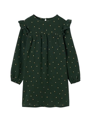 Vertbaudet Mädchen Kleid mit Volants, Musselin tannengrün 140 von Vertbaudet