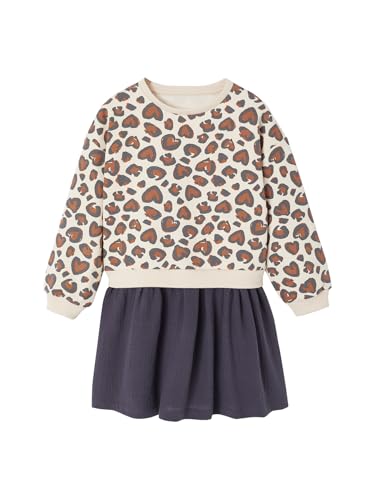 Vertbaudet Mädchen Kleid mit bedrucktem Oberteil anthrazit 140 von Vertbaudet