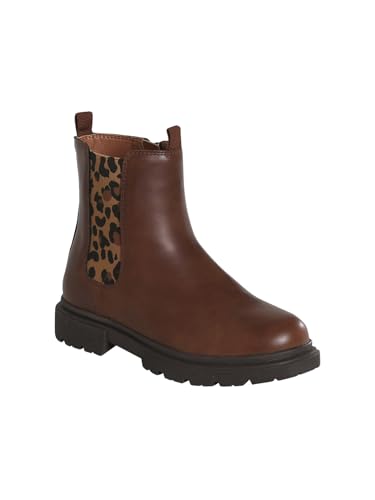 Vertbaudet Mädchen Lack-Boots mit Reißverschluss und Gummizug braun 26 von Vertbaudet