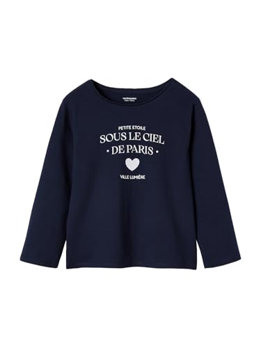 Vertbaudet Mädchen Langarmshirt Basic mit Recycling-Baumwolle Marine 140 von Vertbaudet