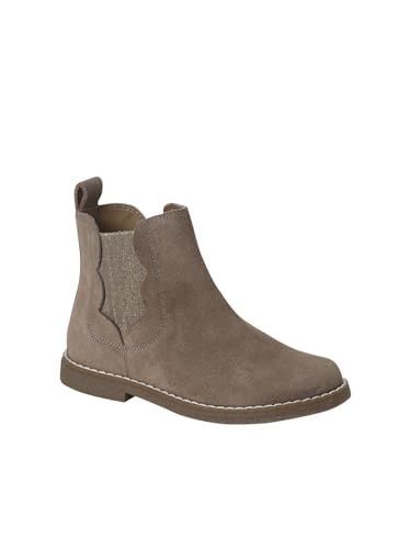 Vertbaudet Mädchen Lederboots mit Zier-Einsatz taupe 27 von Vertbaudet