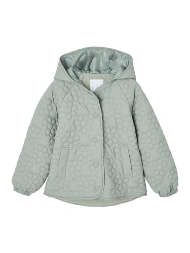 Vertbaudet Mädchen Light-Steppjacke mit Blumenmuster graugrün 134 von Vertbaudet
