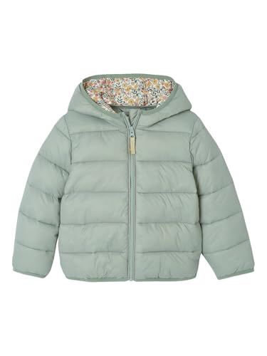 Vertbaudet Mädchen Light-Steppjacke mit Kapuze, Recycling-Polyester graugrün 92/98 von Vertbaudet