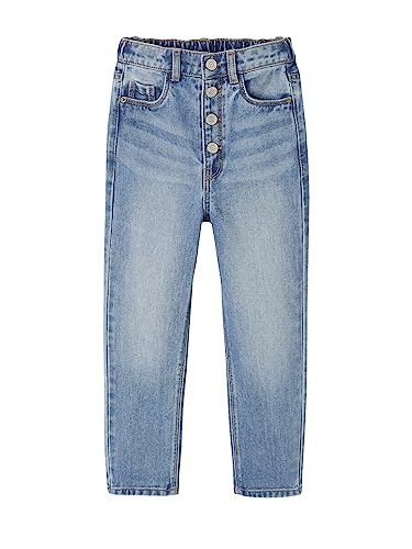 Vertbaudet Mädchen Mom-Fit-Jeans, WATERLESS Hüftweite Slim Blue Stone 128 von Vertbaudet