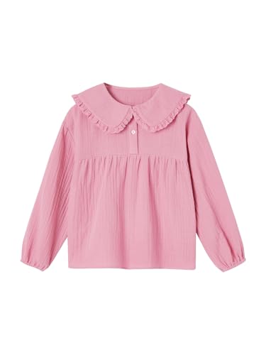 Vertbaudet Mädchen Musselin-Bluse mit Bubikragen Altrosa 92/98 von Vertbaudet