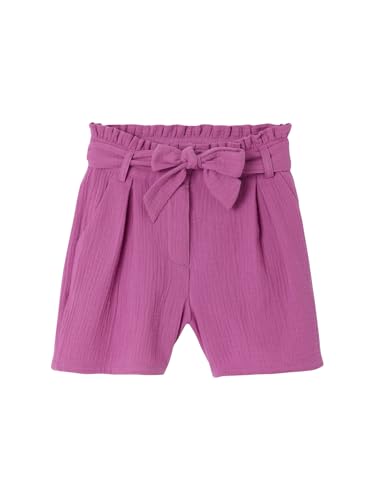 Vertbaudet Mädchen Musselin-Shorts mit Gürtel violett 158 von Vertbaudet