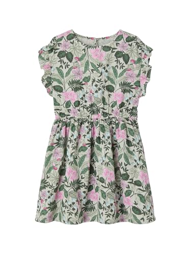 Vertbaudet Mädchen Musselinkleid mit Boho-Print salbeigrün 116 von Vertbaudet