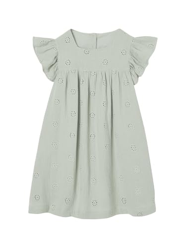 Vertbaudet Mädchen Musselinkleid salbeigrün 140 von Vertbaudet