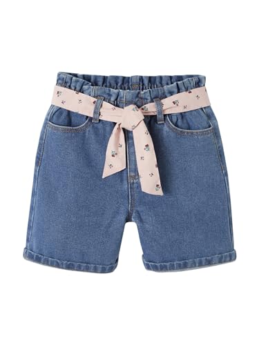 Vertbaudet Mädchen Paperbag-Shorts Blue Stone 98/104 von Vertbaudet