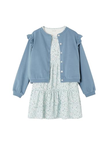 Vertbaudet Mädchen-Set: Kleid & Sweatjacke jeansblau 140 von Vertbaudet