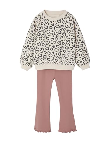Vertbaudet Mädchen-Set: Sweatshirt & Flared-Leggings rosenholz 110 von Vertbaudet