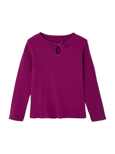 Vertbaudet Mädchen Shirt mit Cut-Out und Schleife, RIPP dunkelviolett 146/152 von Vertbaudet