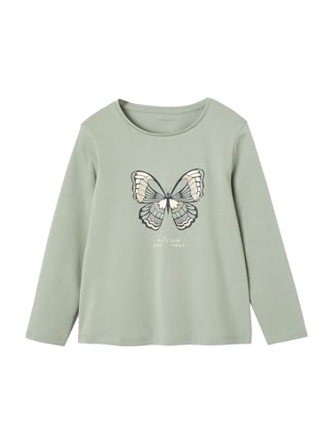 Vertbaudet Mädchen Shirt mit Messageprint Oeko-Tex graugrün 146/152 von Vertbaudet