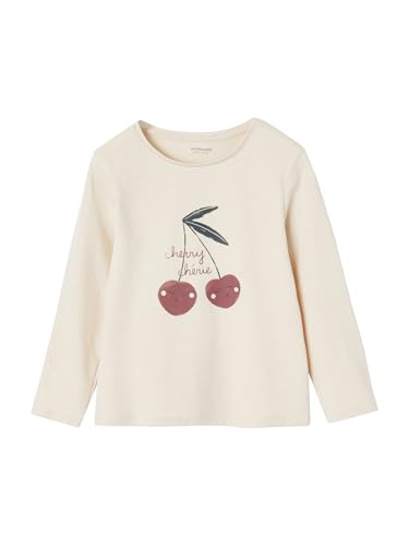 Vertbaudet Mädchen Shirt mit Messageprint Oeko-Tex wollweiß Kirschen 98/104 von Vertbaudet