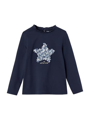 Vertbaudet Mädchen Shirt mit Rüschendetails Marine 146/152 von Vertbaudet