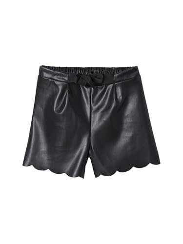 Vertbaudet Mädchen Shorts aus Leder-Imitat mit Dehnbund schwarz 98/104 von Vertbaudet