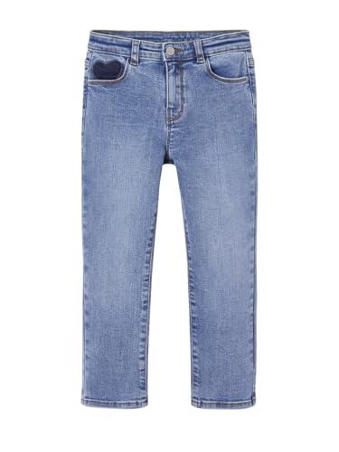 Vertbaudet Mädchen Slim-Jeans, Hüftweite Comfort Mittelblau 140 von Vertbaudet