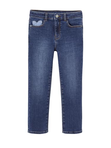 Vertbaudet Mädchen Slim-Jeans, Hüftweite Regular dunkel blau 122 von Vertbaudet