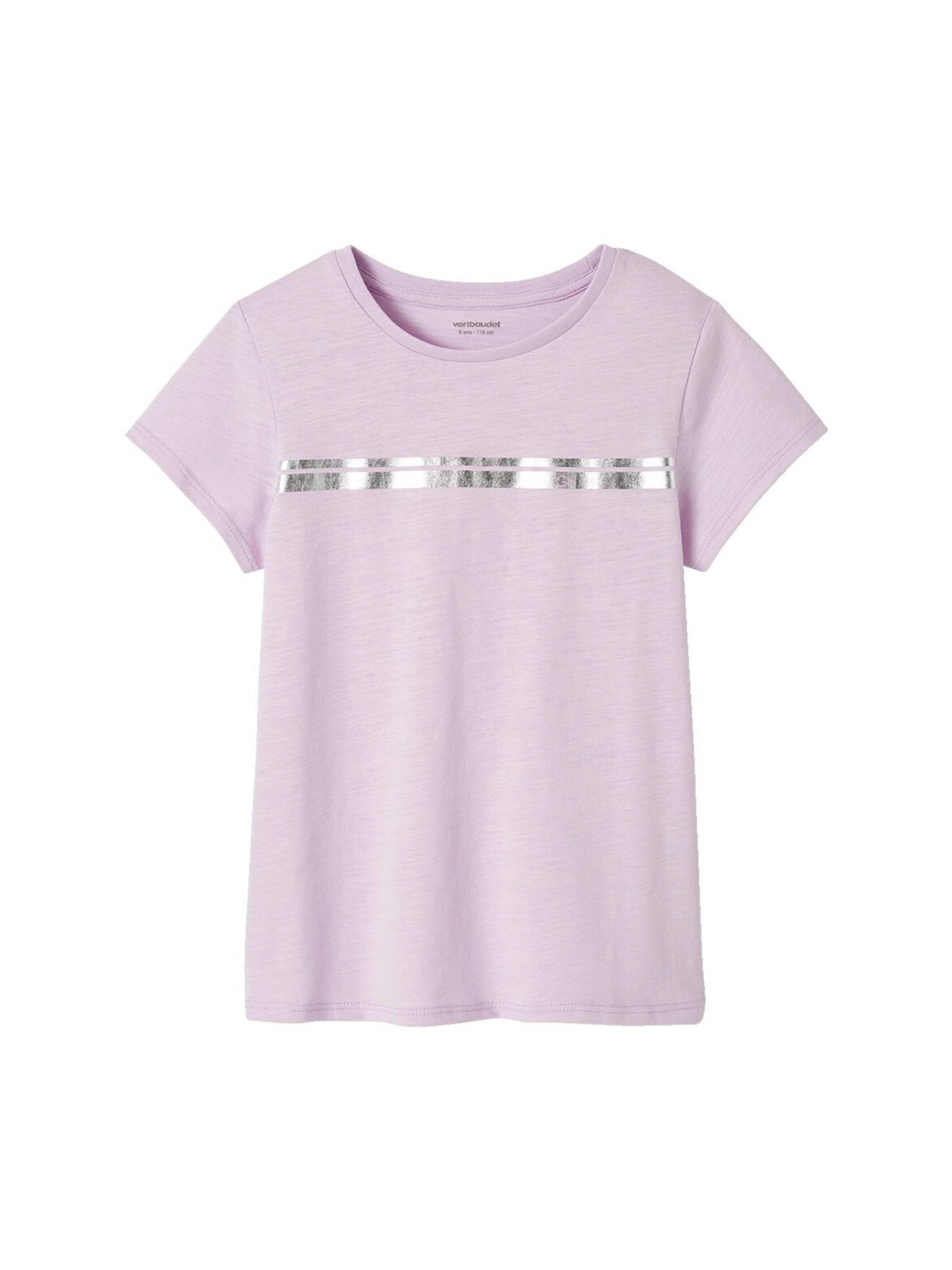 Vertbaudet Mädchen Sport-T-Shirt mit Glanzstreifen Oeko-Tex von Vertbaudet