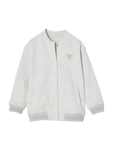 Vertbaudet Mädchen Sweatjacke im College-Look mit Recycling-Polyester grau meliert 128 von Vertbaudet
