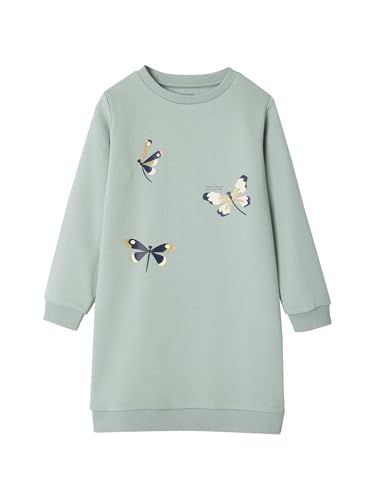 Vertbaudet Mädchen Sweatkleid Basic salbeigrün 158 von Vertbaudet