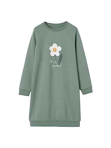 Vertbaudet Mädchen Sweatkleid Basic smaragdgrün 158 von Vertbaudet