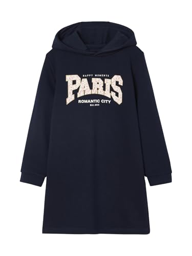 Vertbaudet Mädchen Sweatkleid mit Kapuze graublau 92/98 von Vertbaudet